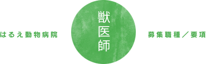 はるえ動物病院　募集職種／要項　獣医師